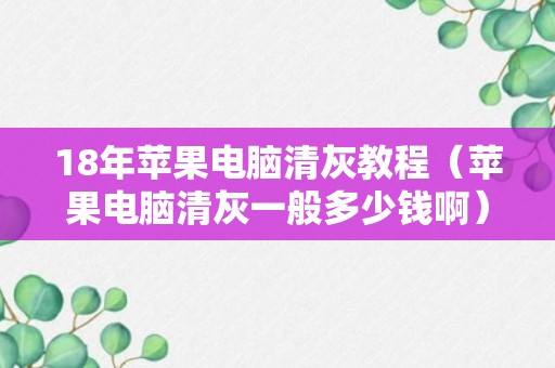 18年苹果电脑清灰教程（苹果电脑清灰一般多少钱啊）