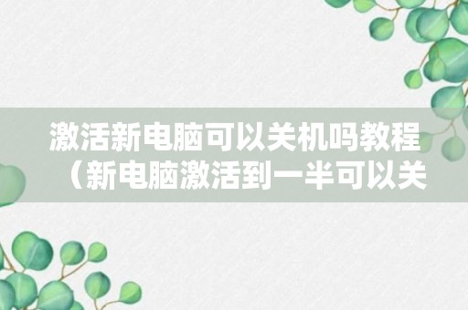 激活新电脑可以关机吗教程（新电脑激活到一半可以关掉吗）