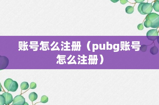 账号怎么注册（pubg账号怎么注册）