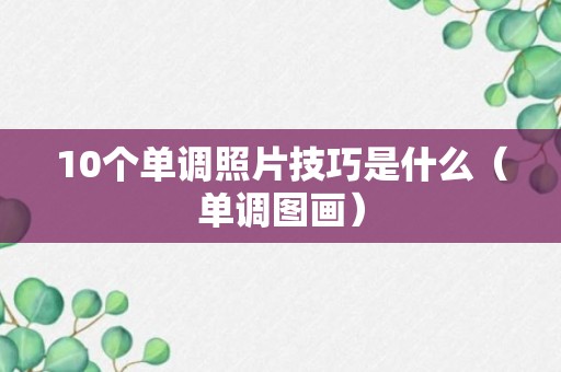 10个单调照片技巧是什么（单调图画）