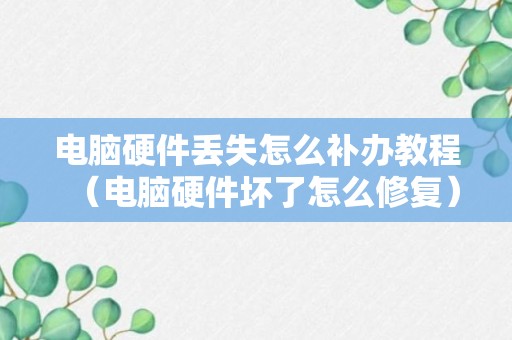 电脑硬件丢失怎么补办教程（电脑硬件坏了怎么修复）