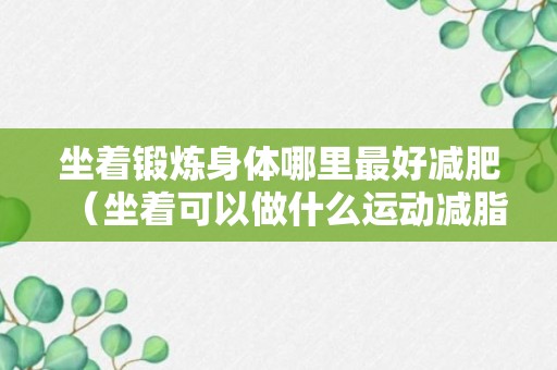 坐着锻炼身体哪里最好减肥（坐着可以做什么运动减脂）