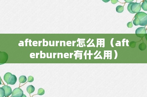 afterburner怎么用（afterburner有什么用）