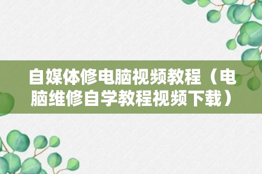 自媒体修电脑视频教程（电脑维修自学教程视频下载）