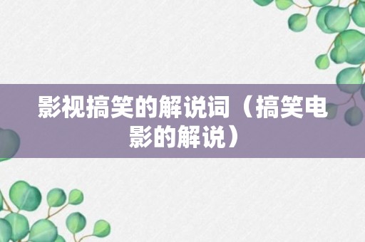 影视搞笑的解说词（搞笑电影的解说）