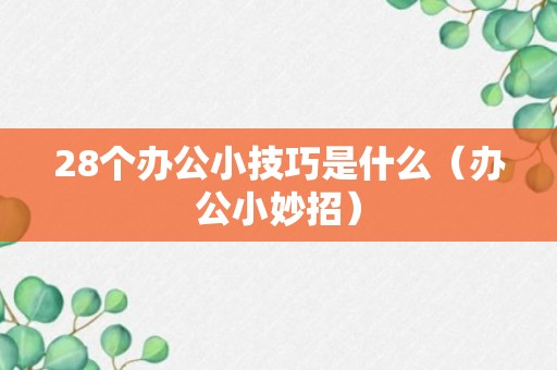 28个办公小技巧是什么（办公小妙招）