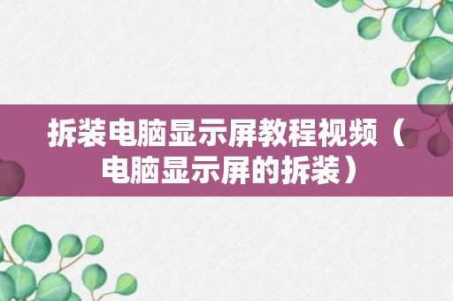 拆装电脑显示屏教程视频（电脑显示屏的拆装）