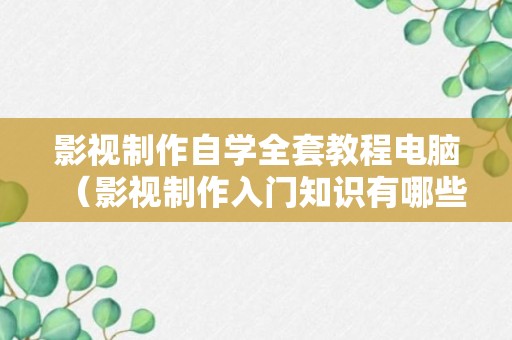 影视制作自学全套教程电脑（影视制作入门知识有哪些）