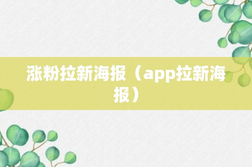 涨粉拉新海报（app拉新海报）