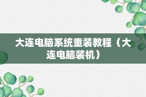 大连电脑系统重装教程（大连电脑装机）