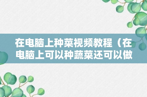 在电脑上种菜视频教程（在电脑上可以种蔬菜还可以做什么）