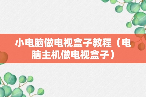 小电脑做电视盒子教程（电脑主机做电视盒子）