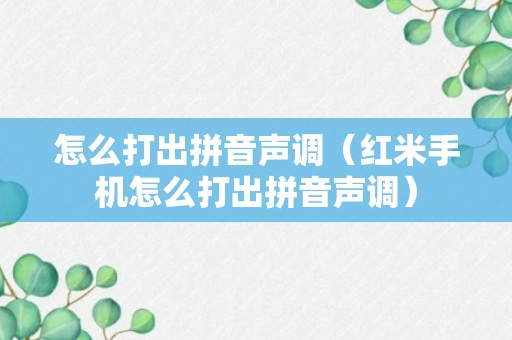 怎么打出拼音声调（红米手机怎么打出拼音声调）