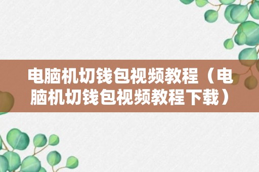 电脑机切钱包视频教程（电脑机切钱包视频教程下载）