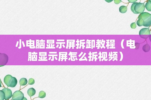 小电脑显示屏拆卸教程（电脑显示屏怎么拆视频）