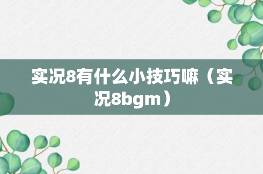 实况8有什么小技巧嘛（实况8bgm）