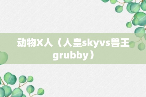 动物X人（人皇skyvs兽王grubby）