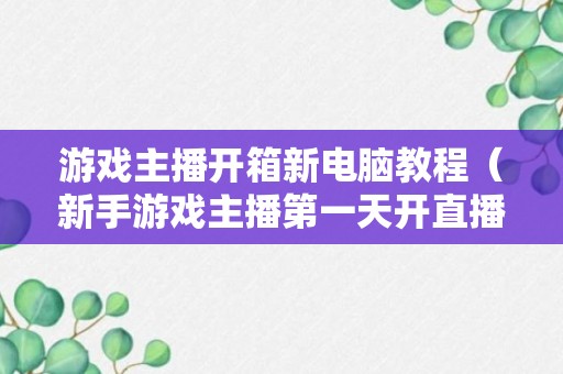 游戏主播开箱新电脑教程（新手游戏主播第一天开直播该怎么做）