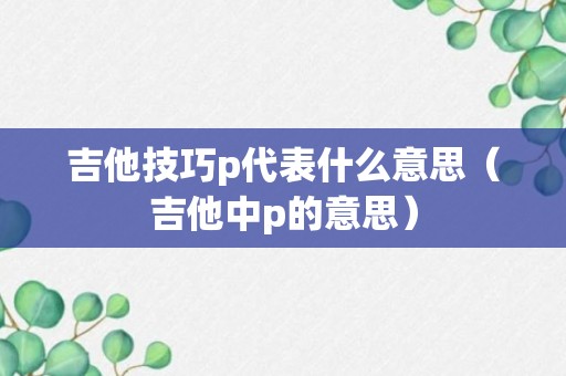 吉他技巧p代表什么意思（吉他中p的意思）