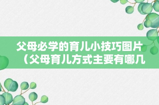 父母必学的育儿小技巧图片（父母育儿方式主要有哪几种?）