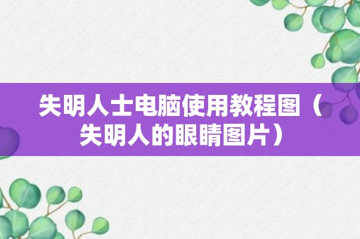 失明人士电脑使用教程图（失明人的眼睛图片）