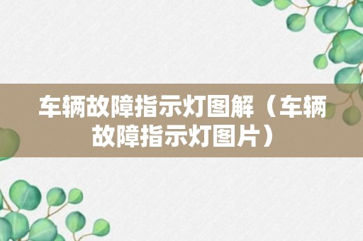 车辆故障指示灯图解（车辆故障指示灯图片）