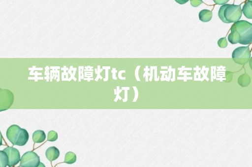 车辆故障灯tc（机动车故障灯）