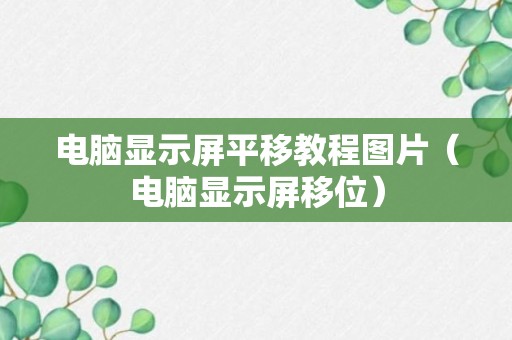 电脑显示屏平移教程图片（电脑显示屏移位）