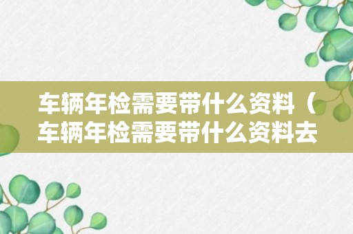 车辆年检需要带什么资料（车辆年检需要带什么资料去）