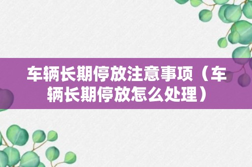 车辆长期停放注意事项（车辆长期停放怎么处理）