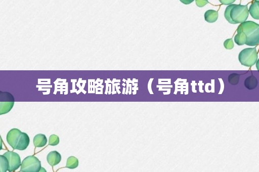 号角攻略旅游（号角ttd）