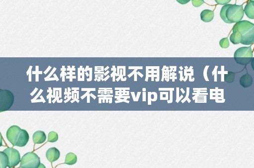 什么样的影视不用解说（什么视频不需要vip可以看电视）