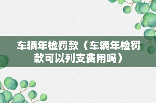 车辆年检罚款（车辆年检罚款可以列支费用吗）