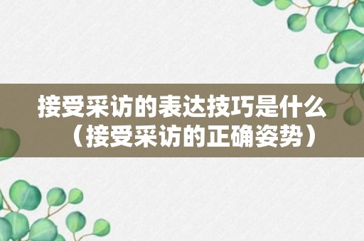 接受采访的表达技巧是什么（接受采访的正确姿势）