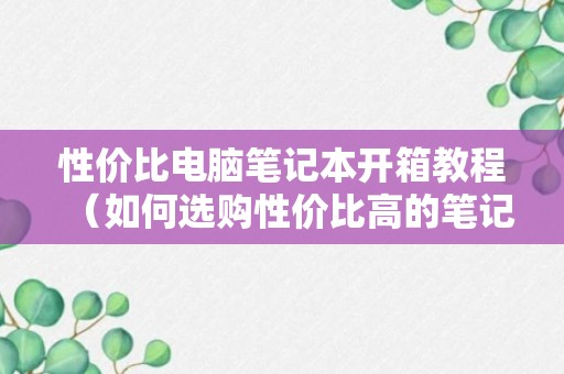 性价比电脑笔记本开箱教程（如何选购性价比高的笔记本电脑）