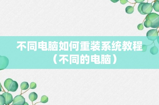 不同电脑如何重装系统教程（不同的电脑）