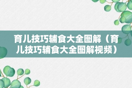 育儿技巧辅食大全图解（育儿技巧辅食大全图解视频）