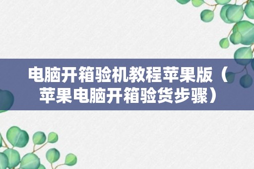 电脑开箱验机教程苹果版（苹果电脑开箱验货步骤）