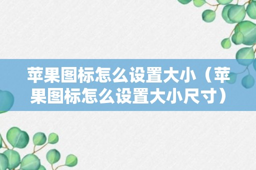 苹果图标怎么设置大小（苹果图标怎么设置大小尺寸）