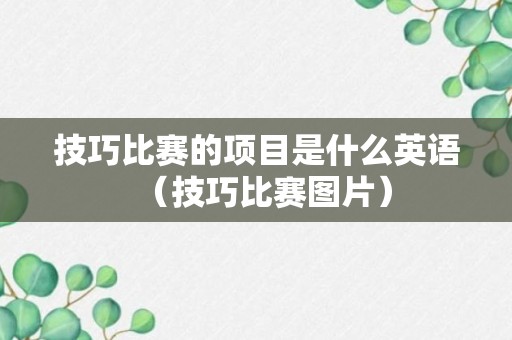 技巧比赛的项目是什么英语（技巧比赛图片）