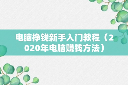 电脑挣钱新手入门教程（2020年电脑赚钱方法）