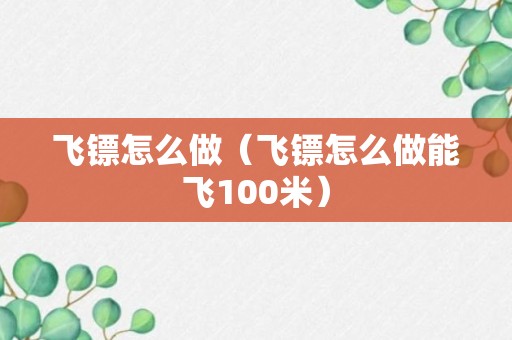 飞镖怎么做（飞镖怎么做能飞100米）